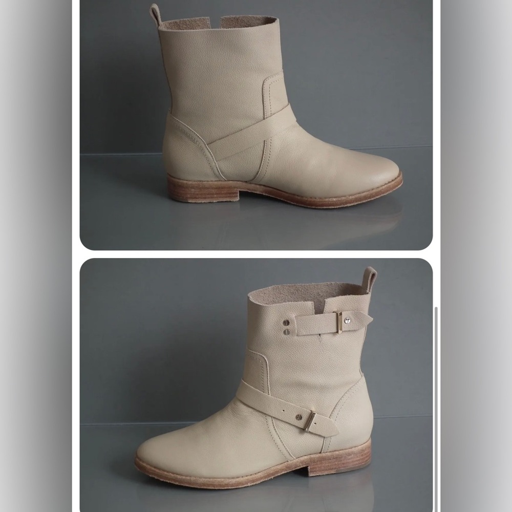 JOIE BUFF LEATHER HOXTON BIKER BOOTIE BOOTS Size 36 NWOT